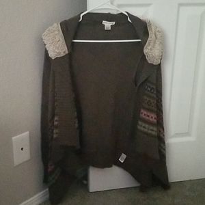 Belle du Jour Brown Cardigan with Hood